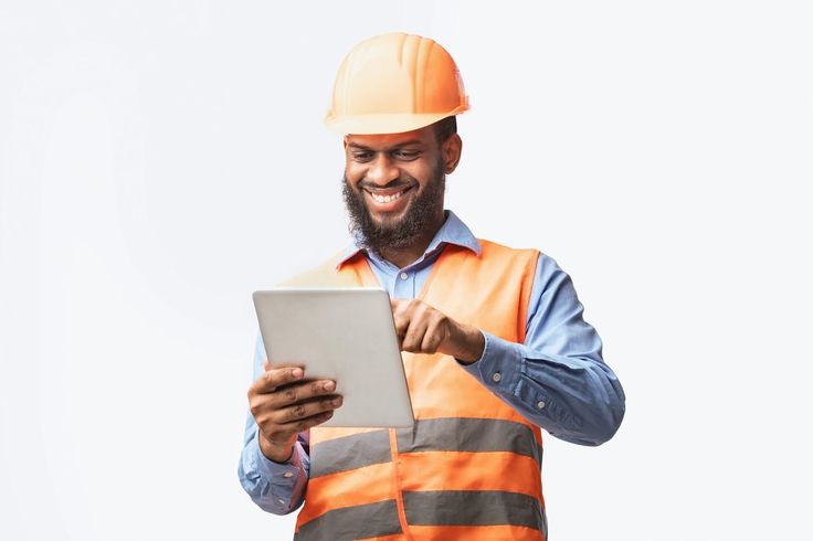 Safety officer using a tablet
